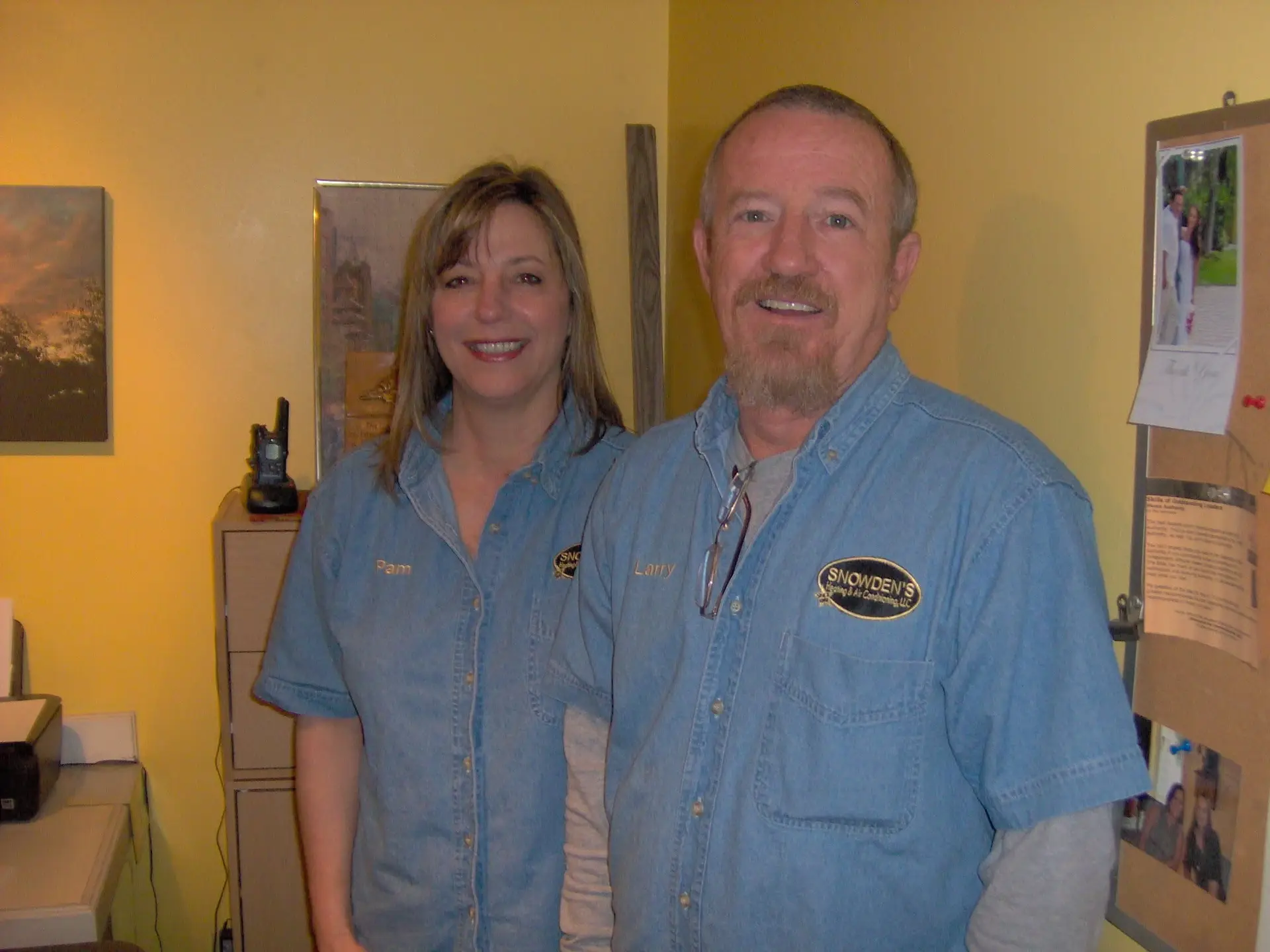 Larry and Pam Snowden, owners of Snowden’s Heating & Air